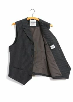 HANSEN GARMENTS WILLIAM | Lapel Waistcoat | Grey Pin -Deals Bottoms Store william lapel waistcoat grey pin hansen garments 463088