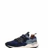 Flower Mountain YAMANO 3 | Suede & Canvas Sneaker | JP Print Navy/Black